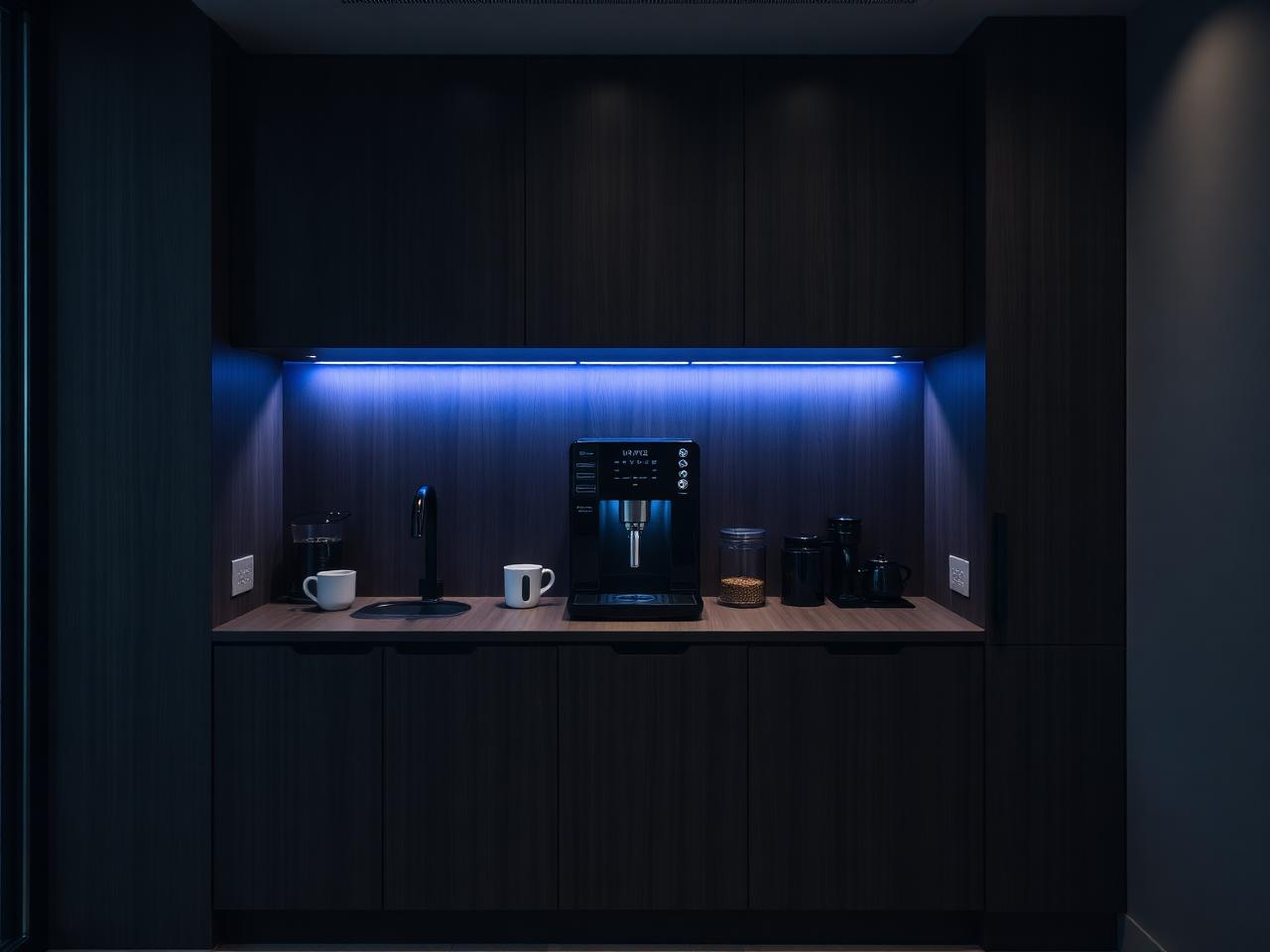 Modern office coffee station with premium bean-to-cup machine
